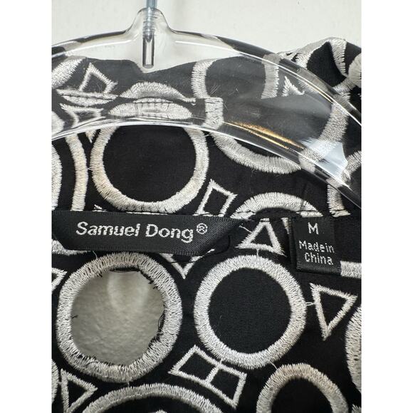 Samuel Dong Black Silver Geometric Cutout Jacket Womens Medium Art Wear - Picture 5 of 16
